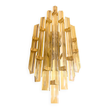 Venini iridescent glass wall light 7 blades model XL