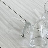 Set of 5 clear glass whiskey glasses