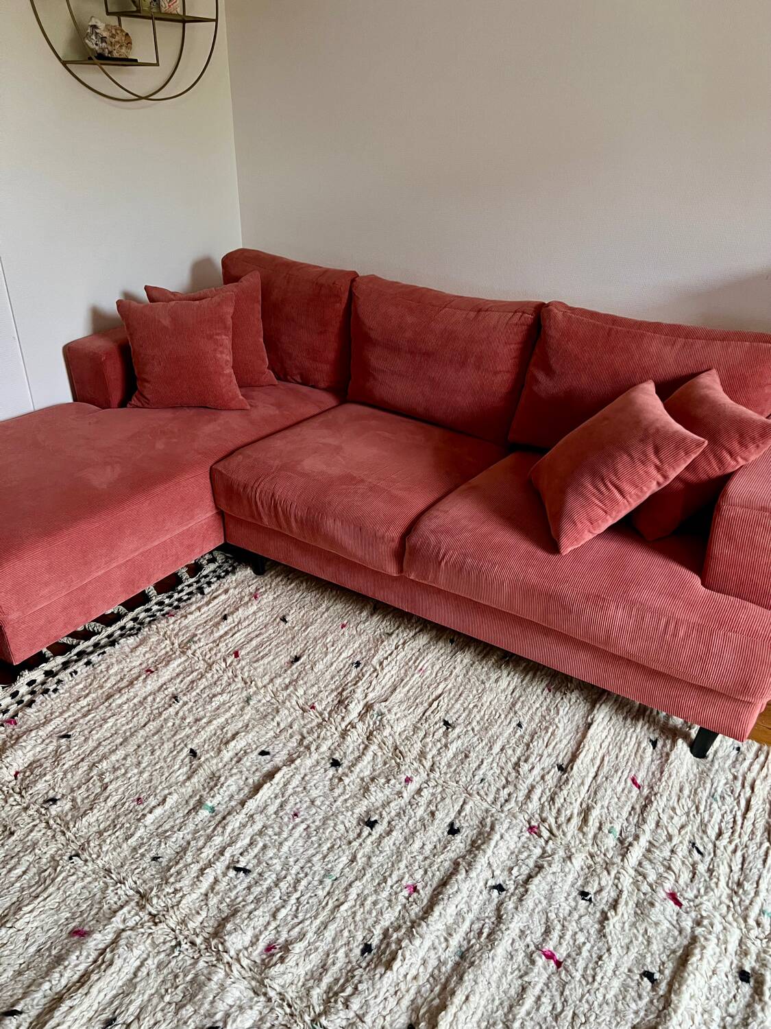 Berber Beni Ouarain handmade rug with colorful polka dots, 100% wool