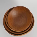 Handmade Akacia Wood Bowls, Set of 4
