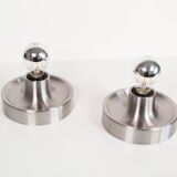 Pair of petite Disc sconces selected by Charlotte Perriand for Les Arcs