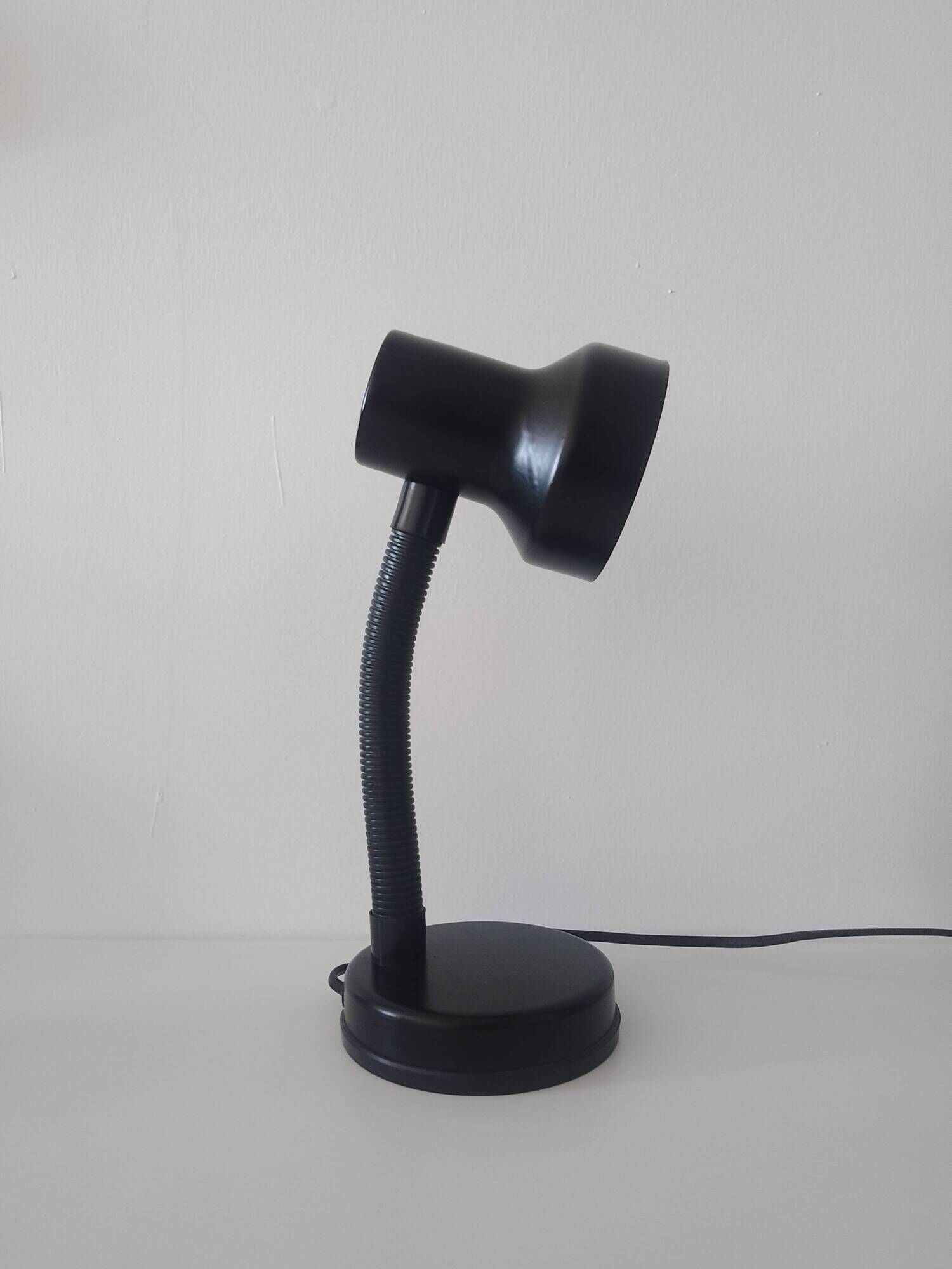 Brama desk lamp black metal flexible arm Italy vintage 70s
