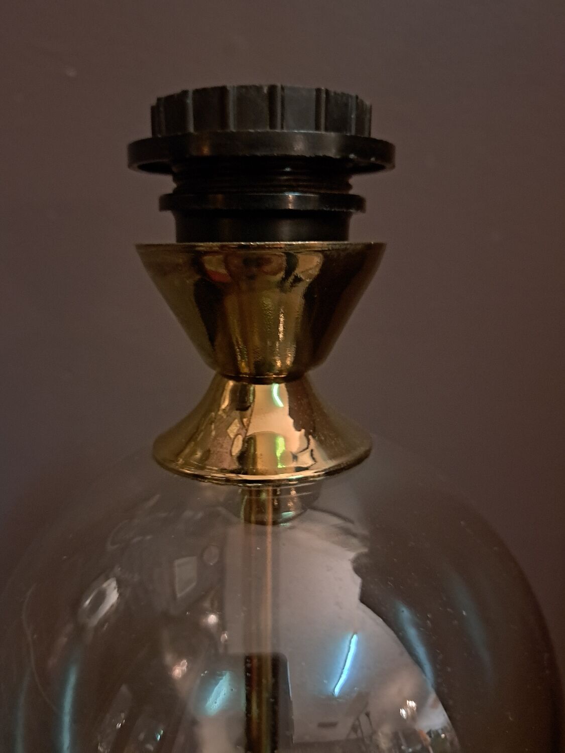Lampe See Delmas en laiton et verre