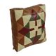 Vintage Patchwork Cushion Diamond Pattern Faux Leather 45cm