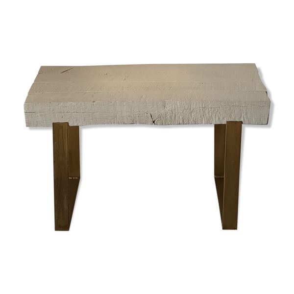 Table basse chevrons chêne massif artisanale