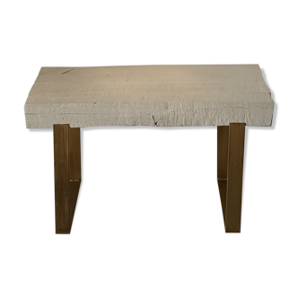 Artisanal solid oak herringbone coffee table