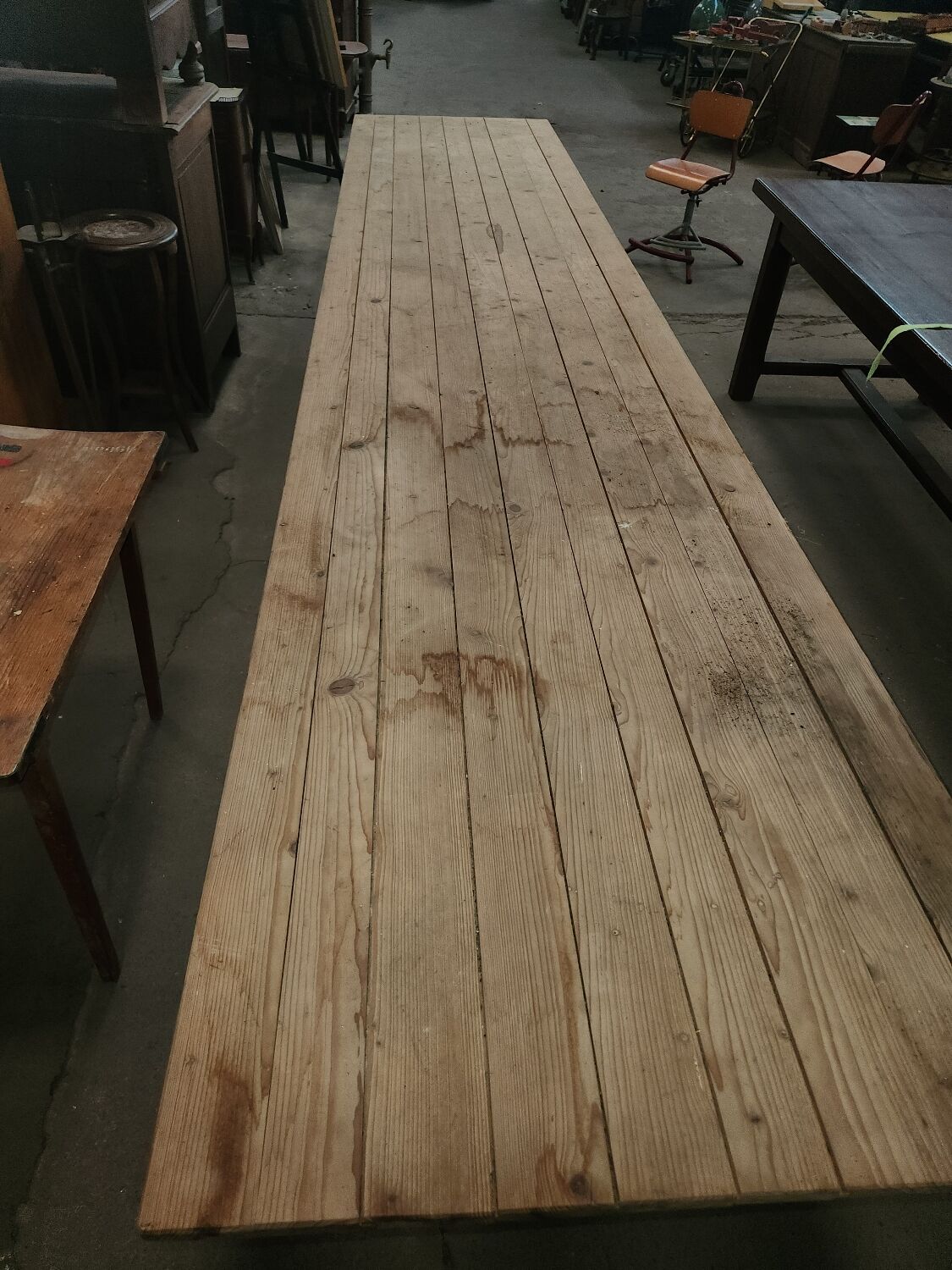 Guinguette table in fir of the 70s