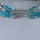 Small blue and white glass table or wall mirror from Murano, 1960s, Italy.