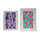 Aléatoire n°7 lot de deux aquarelles