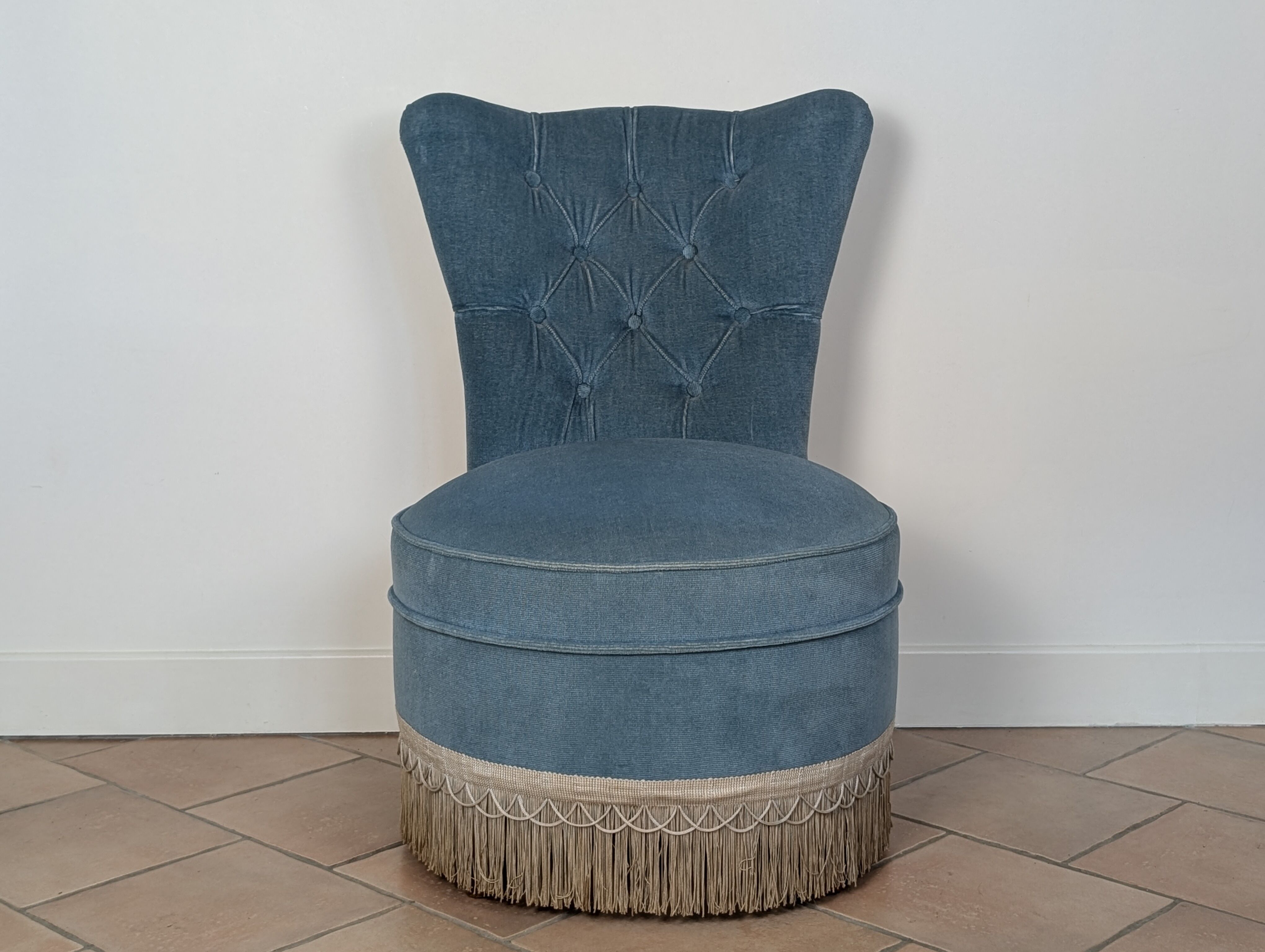 Fauteuil crapaud en velours
