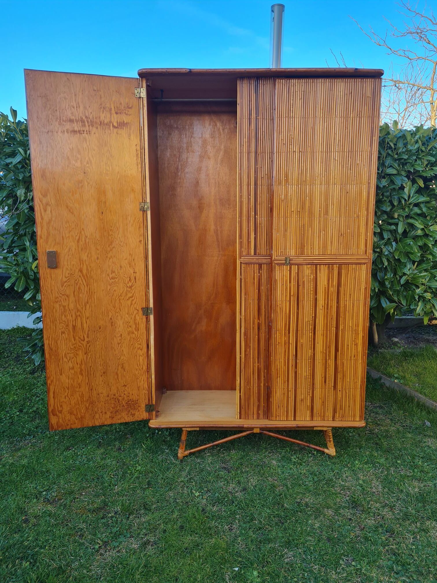 Rattan marquetry cabinet