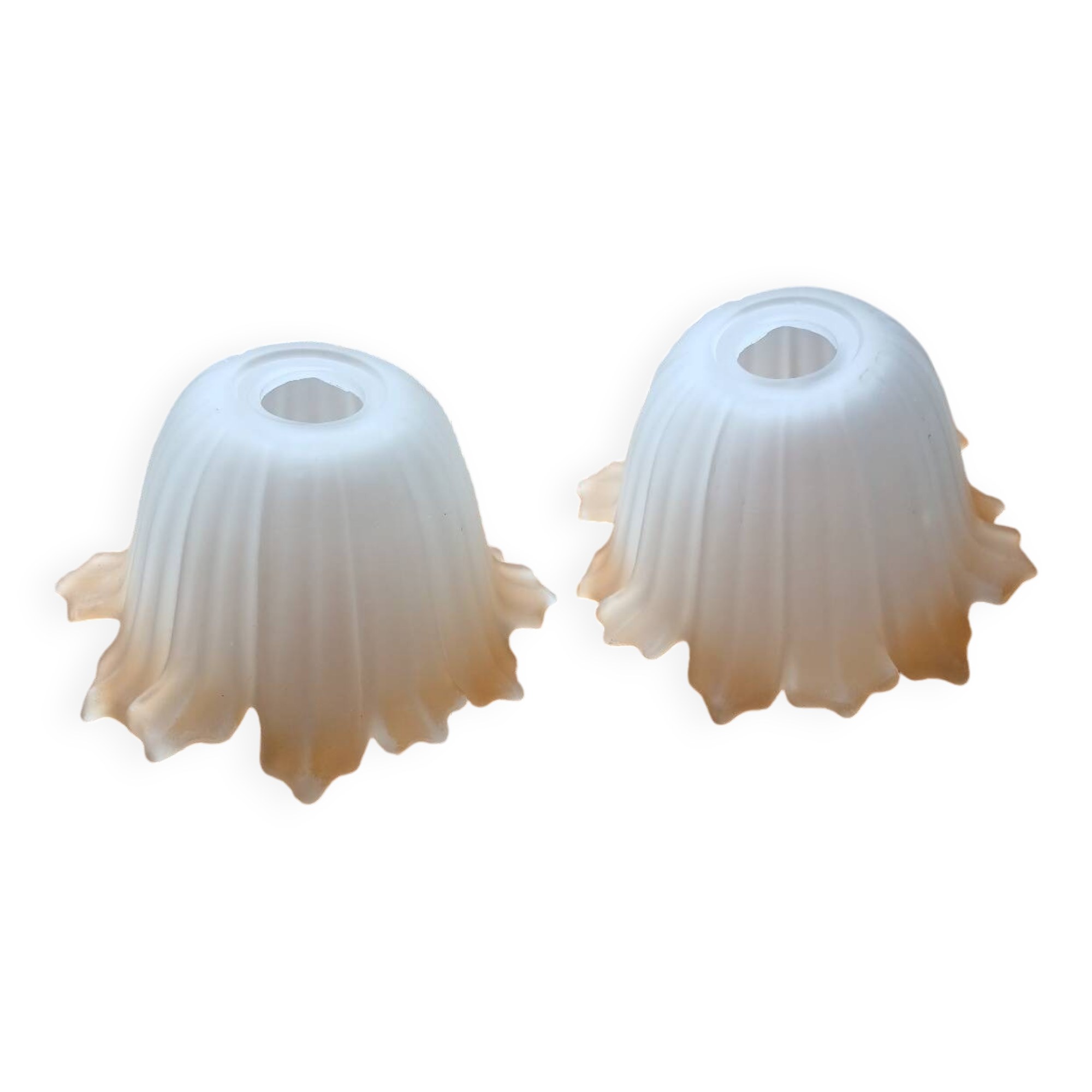 Pair of Art Deco glass tulips / pendant lights