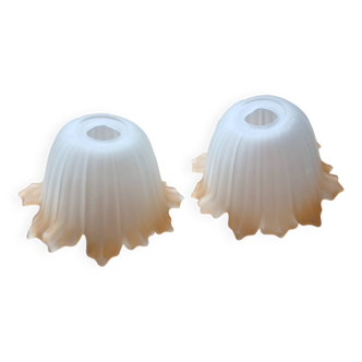 Pair of Art Deco glass tulips / pendant lights
