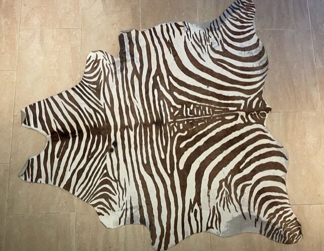 Vintage carpet zebra print cowhide