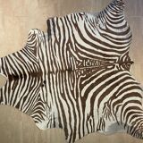 Vintage carpet zebra print cowhide