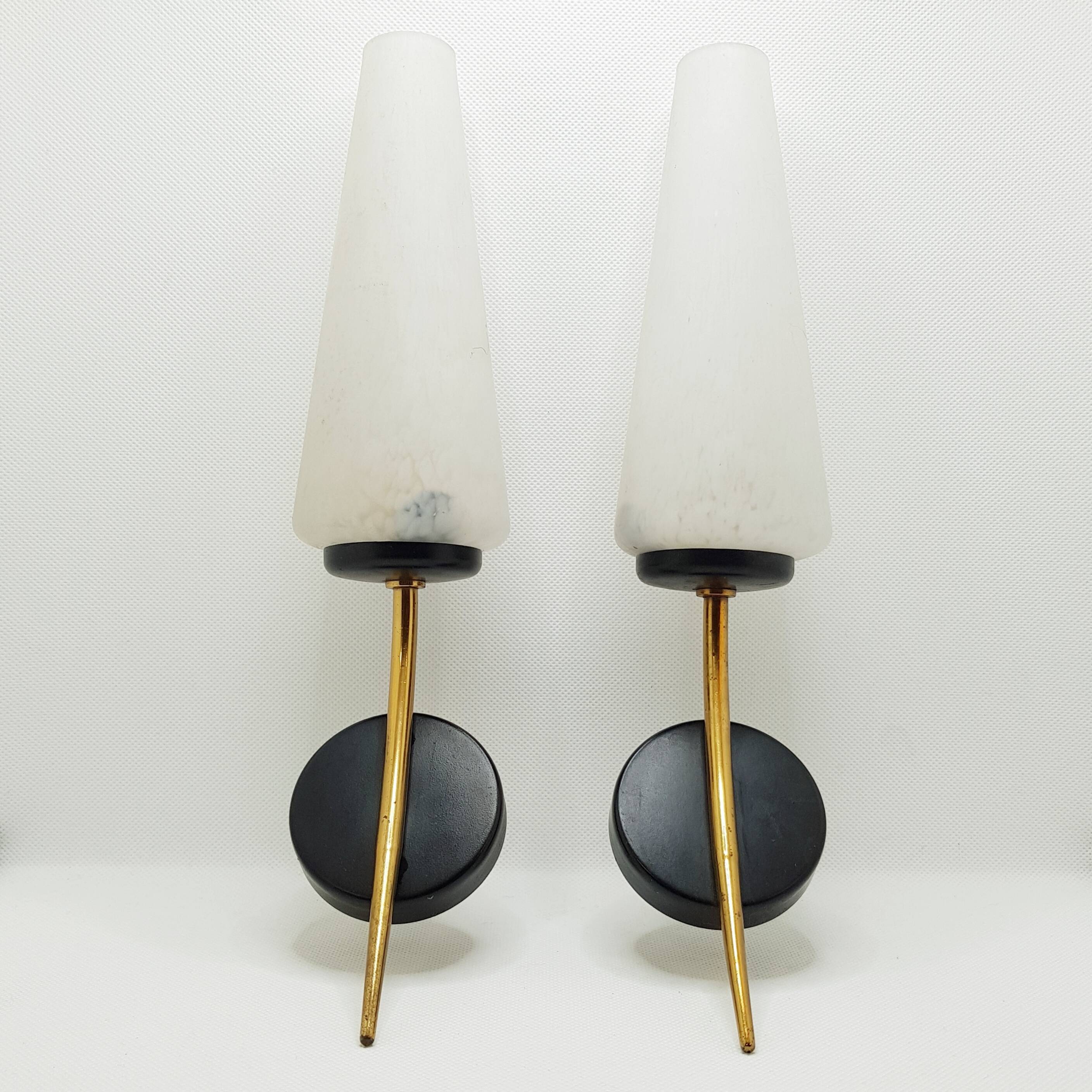 Pair of mid-century wall lamps