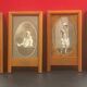 Set of 4 small wooden photo frames, standing frame