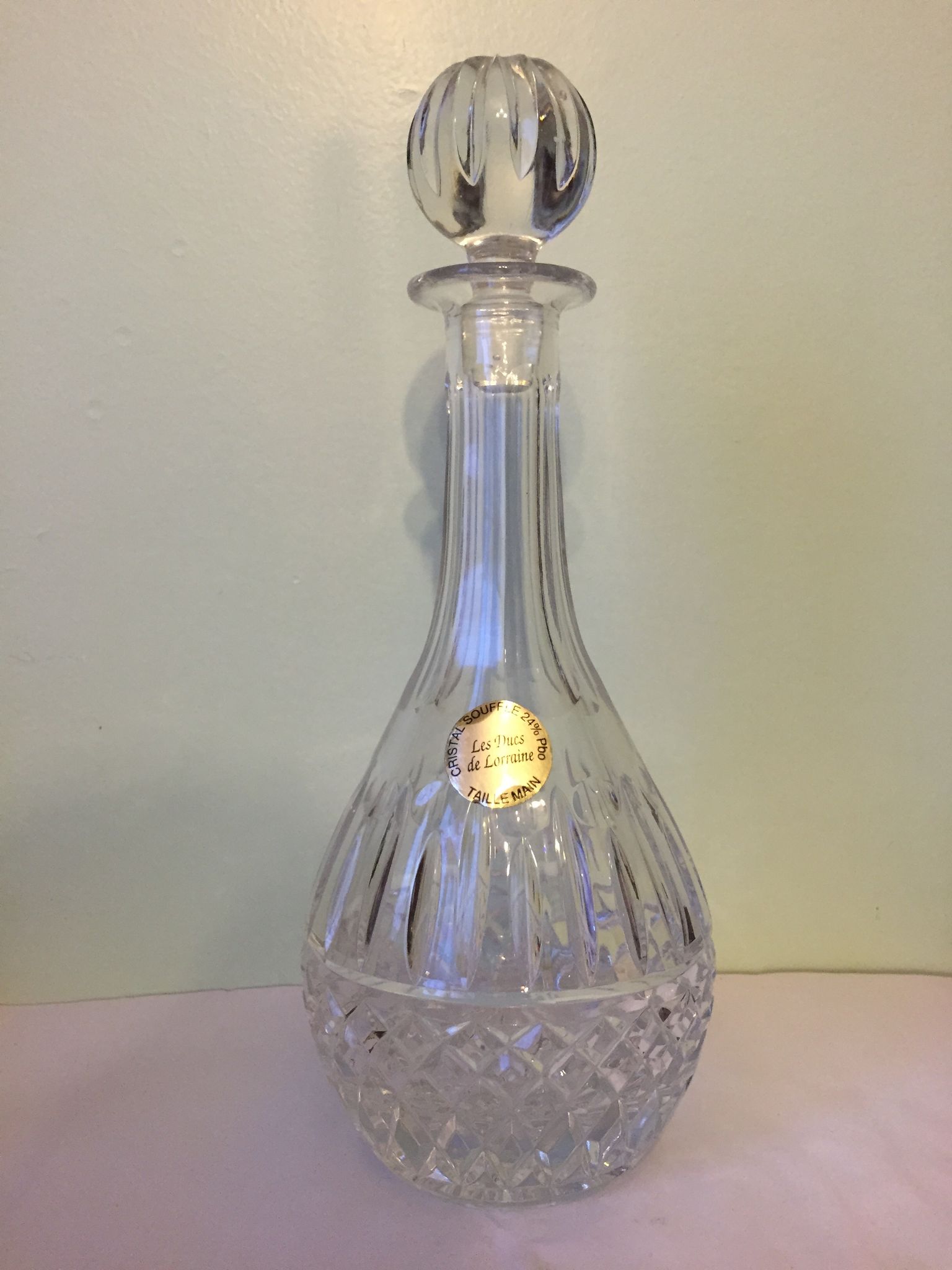 Carafe à décanter en cristal de Lorraine