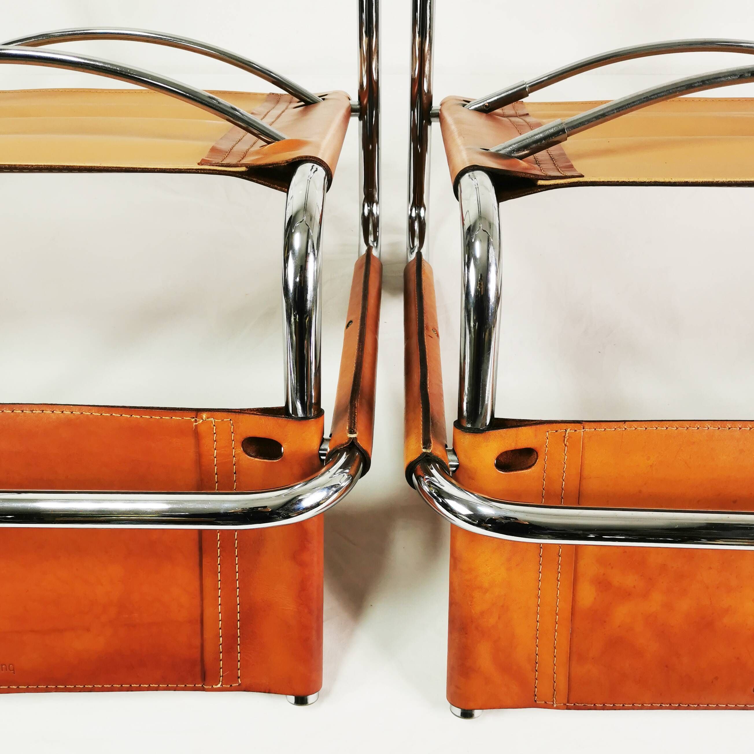 Pair of Bauhaus S34 chairs, designed by Mart Stam, Bulthaup, Germany, 1980s