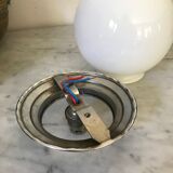 Opaline and chrome ceiling