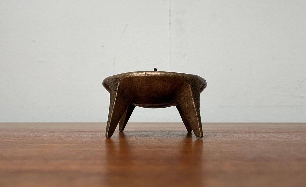 Brutalist Mid-Century Candle Holder in Bronze, 1960s