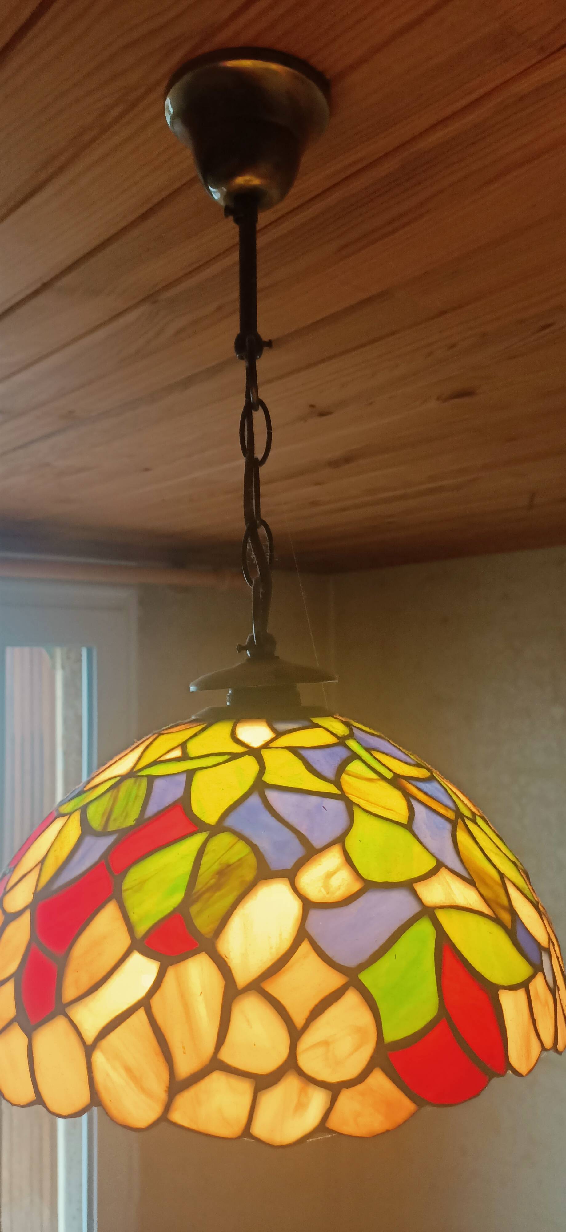 Tiffany-style pendant light – Ø 30 cm – genuine glass – heavy