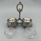 Saliere pepper metal silver Louis XV-XVl style rich ornamentation