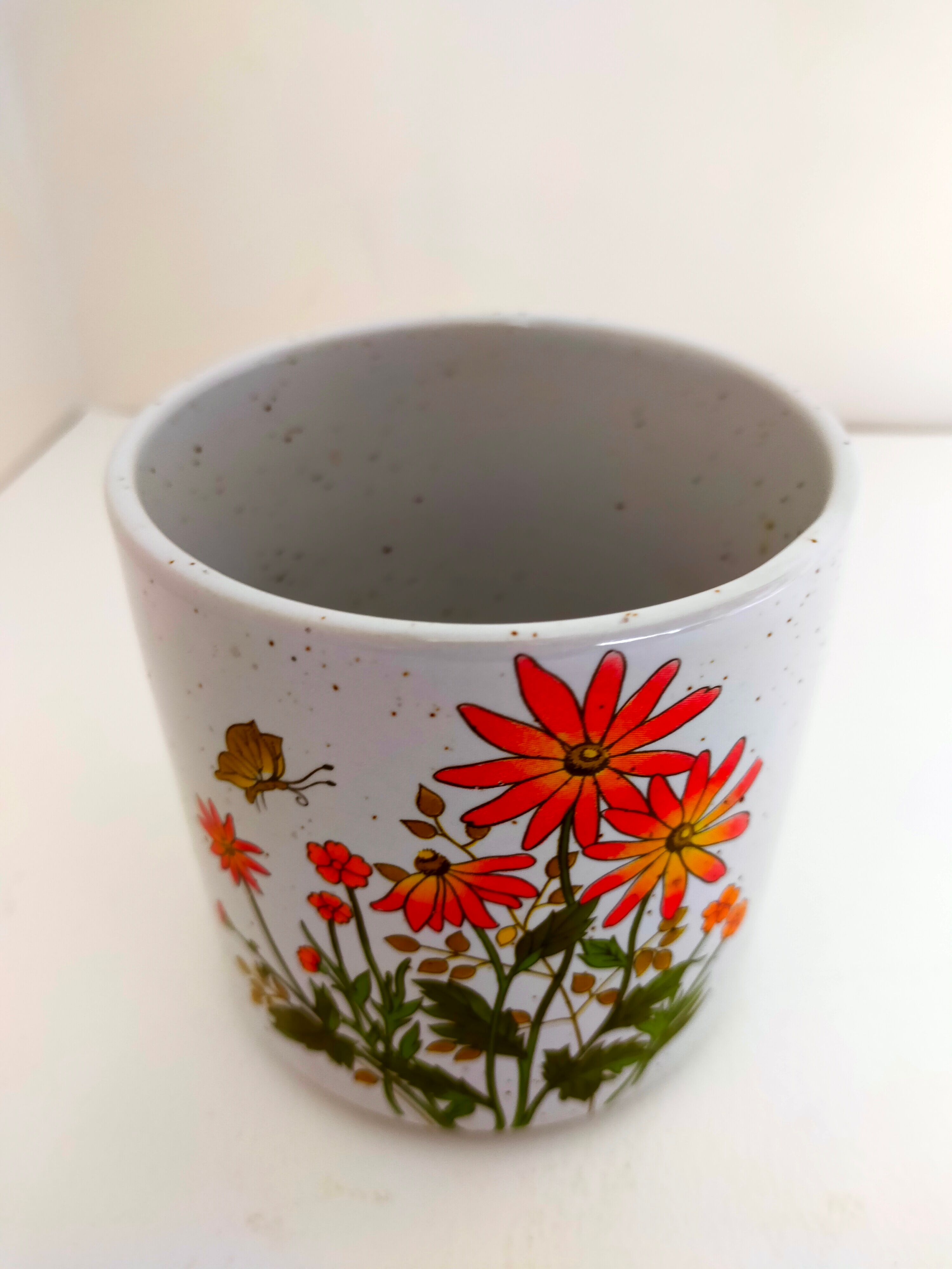 pot or cache stoneware pot decoration flowers