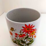 pot or cache stoneware pot decoration flowers