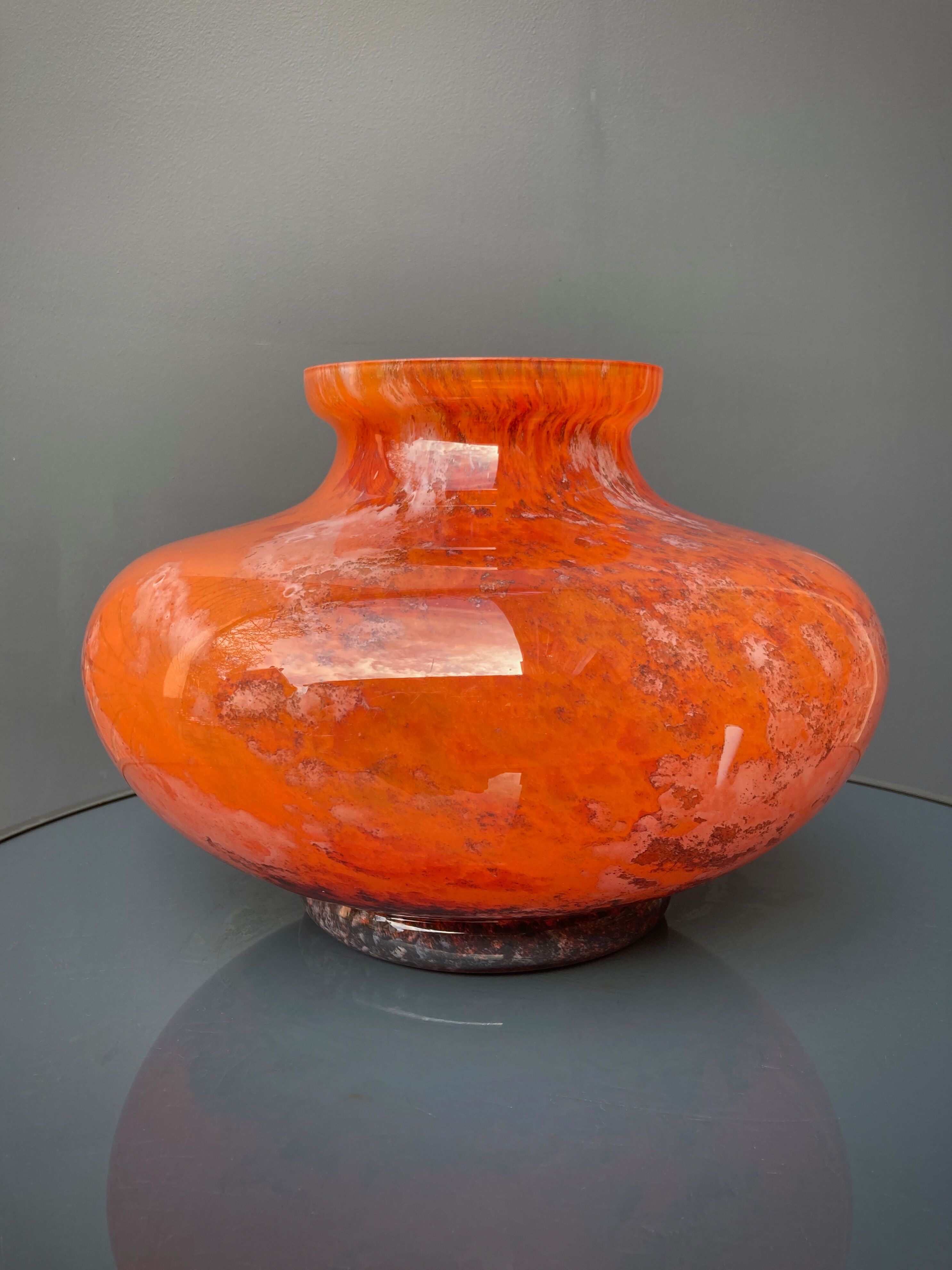 Large art-deco vase le lorrain glassware Daum Nancy 1925