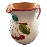Handmade pitcher with cherry decor