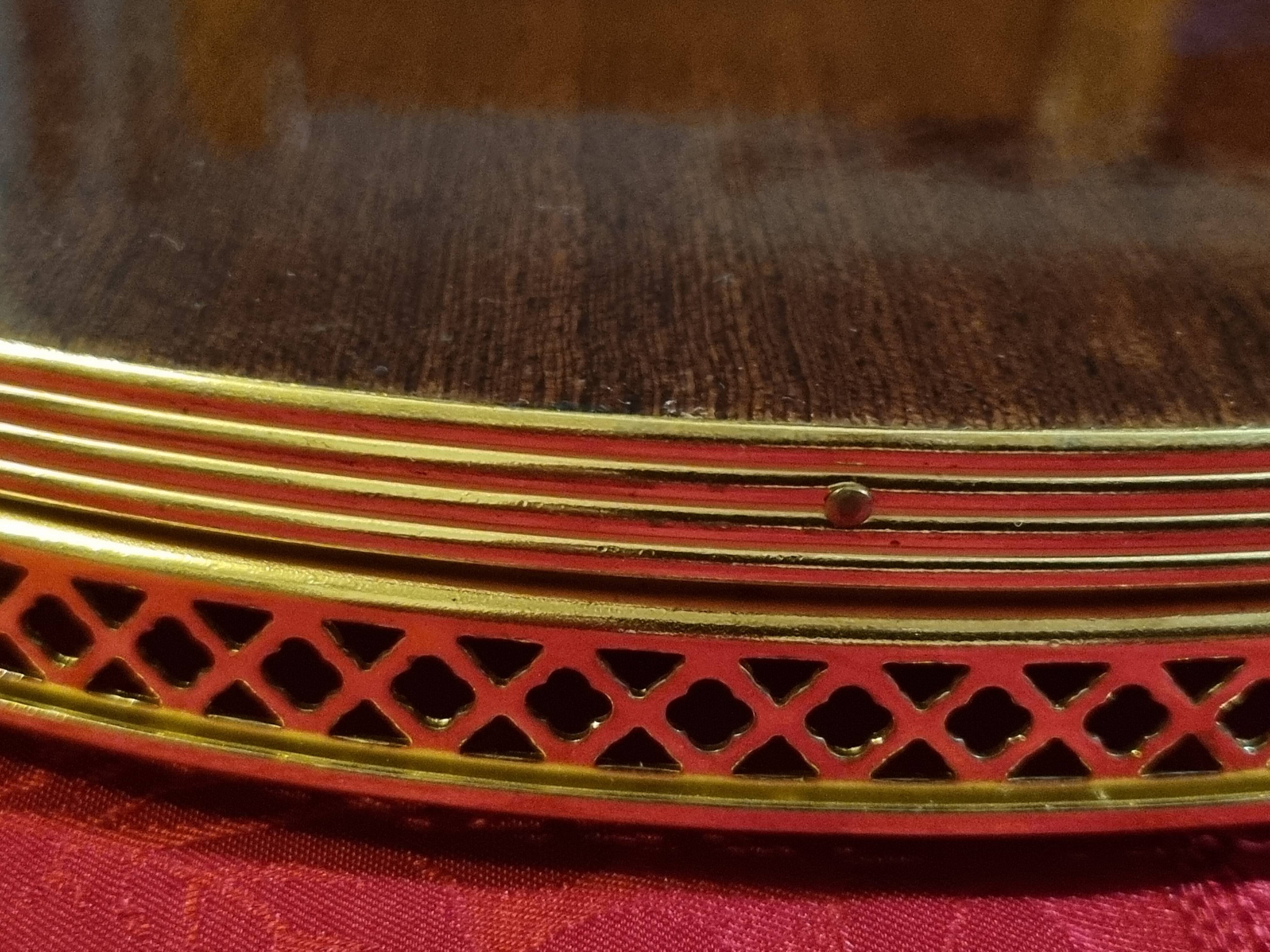 round service tray in Italian marquetry