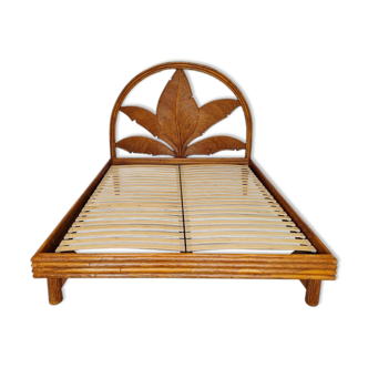 Bamboo bed rattan from the 60/70s