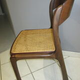 Set of 4 Baumann canned chairs model sled 1970