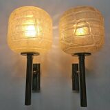Pair of Rare Midcentury Wall Lamps Doria Leuchten, Germany, 1970s