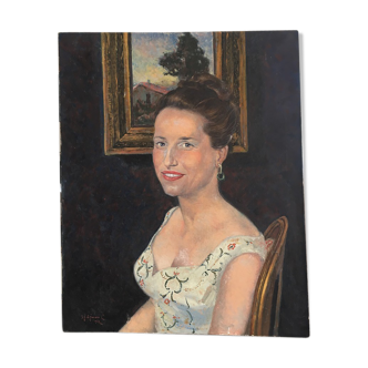 Portrait oil o canvas 20th Cty