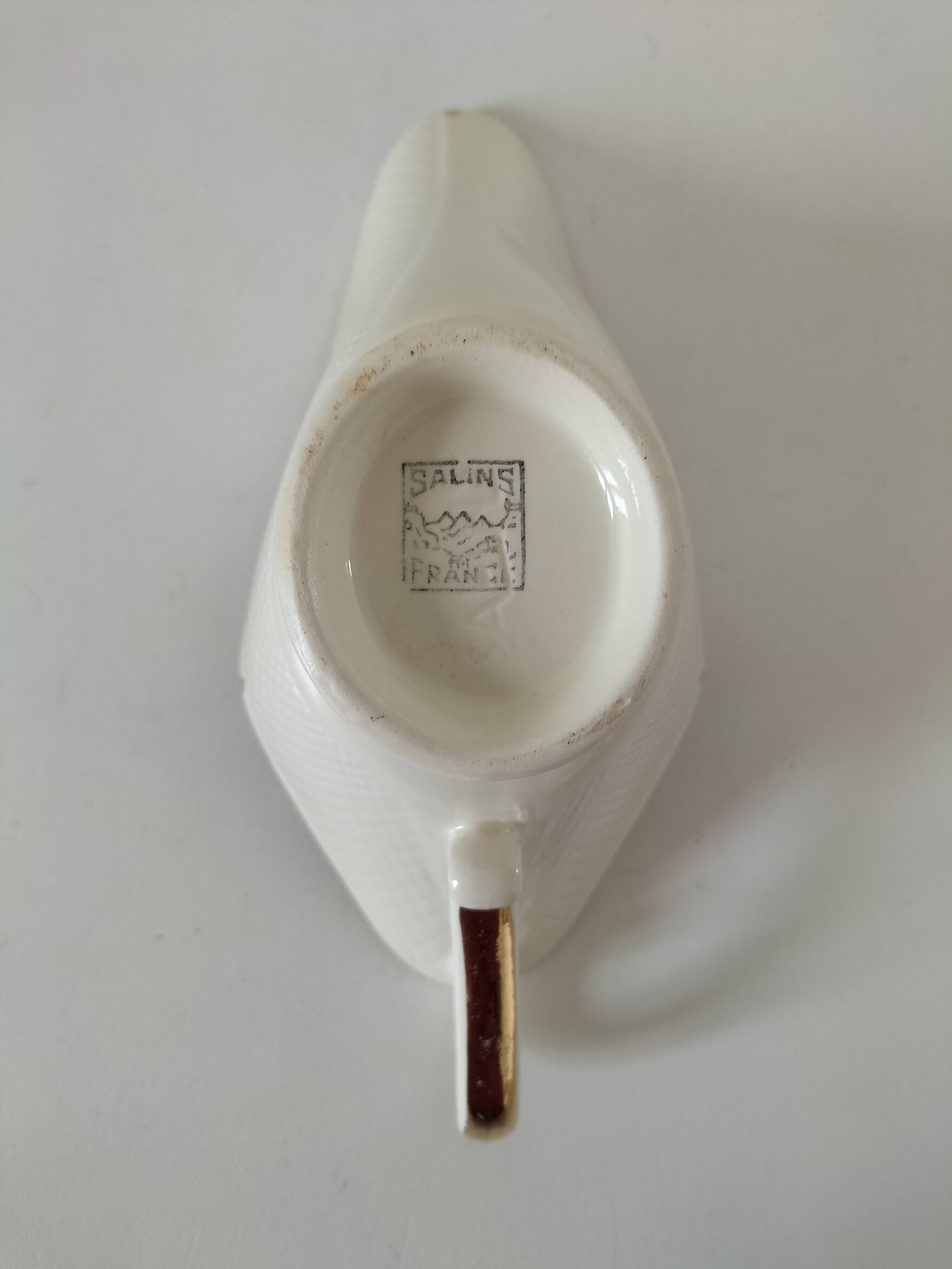 Sauceboat Salins France stylised floral decoration