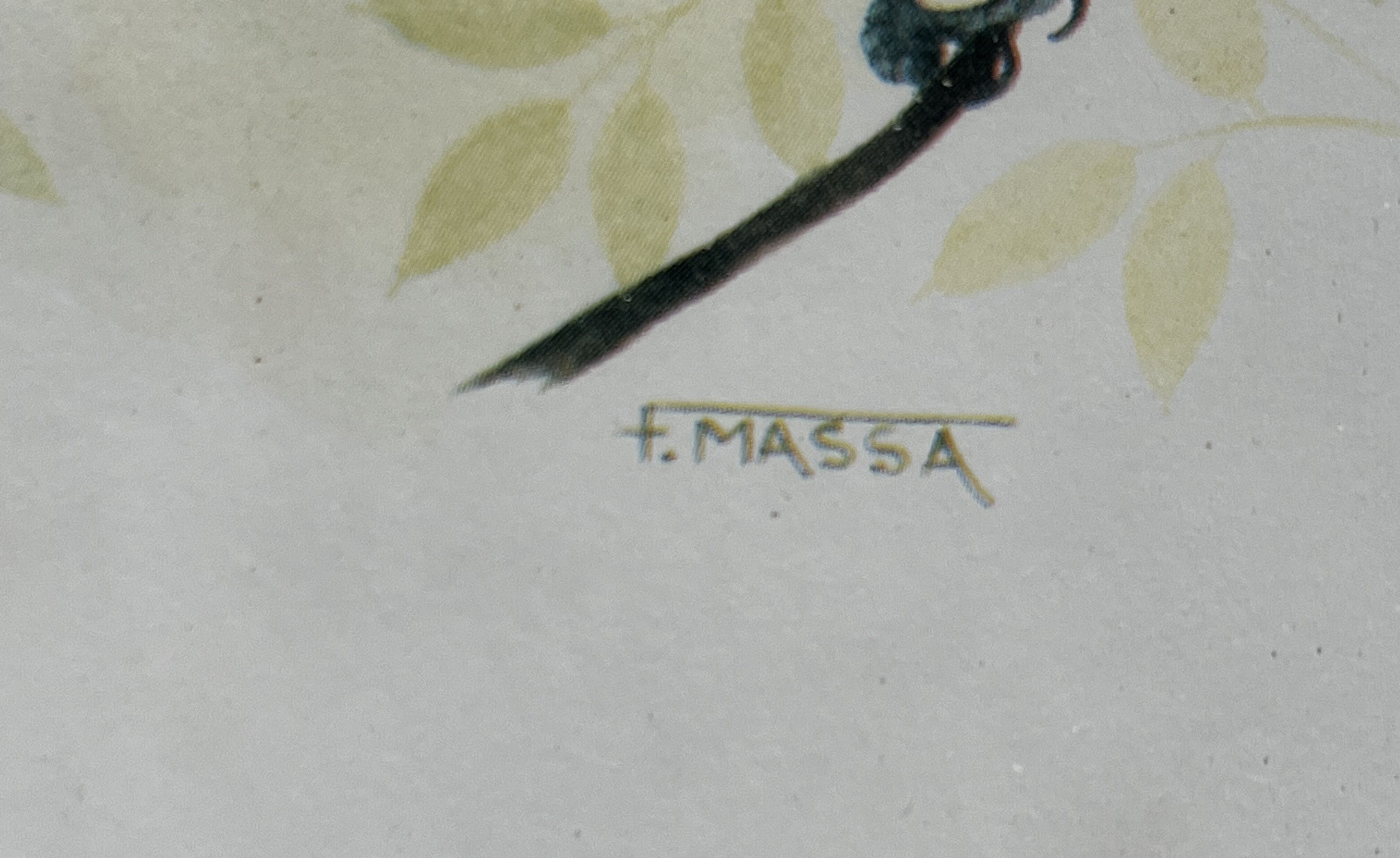 Table: Antique engraving by F Massa