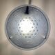 Blue pressed glass basin with Art Deco geometric patterns