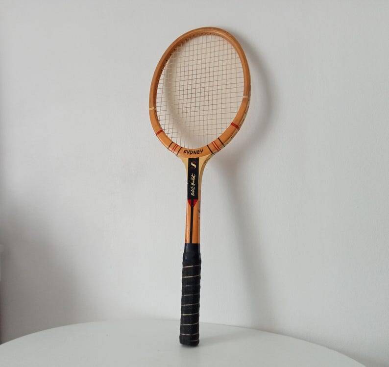 Vintage wooden tennis racket Sidney Robert Haillet