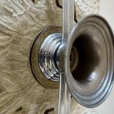 Art Deco smoked glass and aluminum bowl – France, 1935–50s