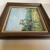 Tableau huile sur panneau paysage