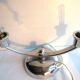 2 art deco lamps with 2 lights, chrome metal, 1930 design