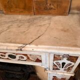 Carrara marble fireplace with 18th century incrustations