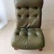 Scandinavian armchair Rybo Rykken Solheim green leather teak