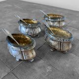 Set of 4 antique silver salt cellars