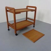 Danish Teak Bar Cart with Removable Tray, 1960s
