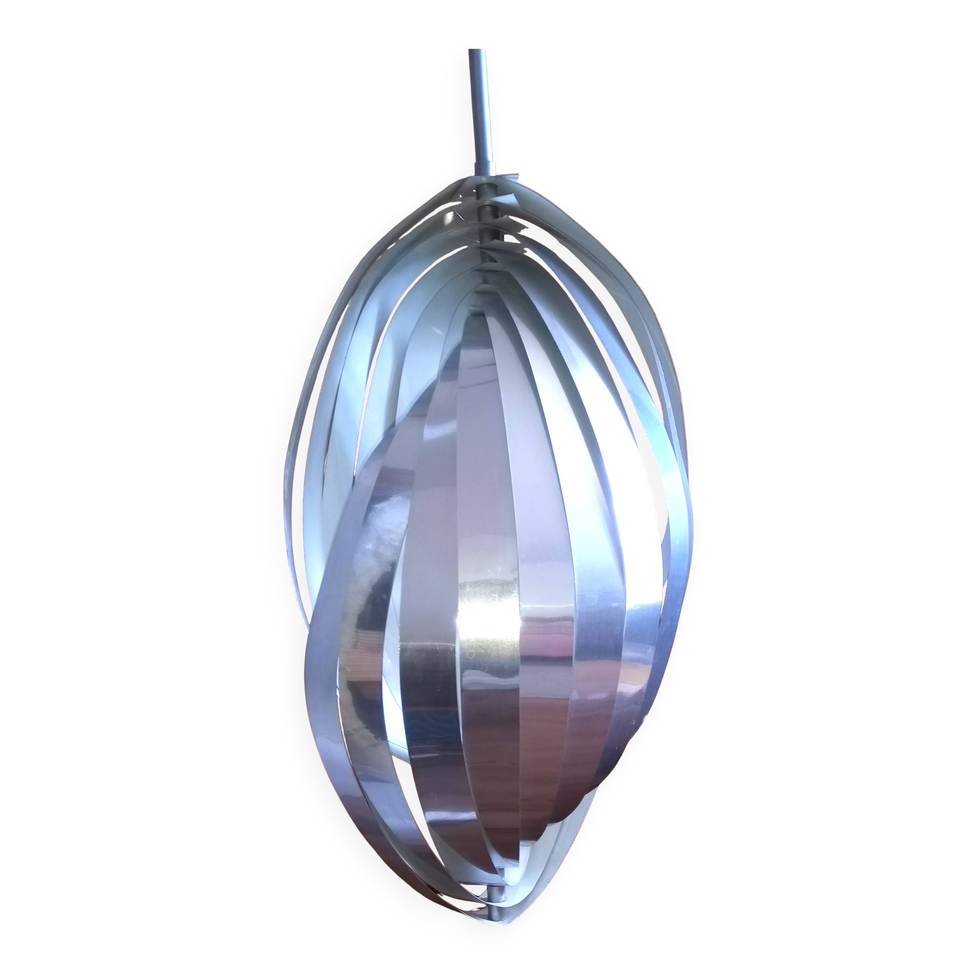 Suspension lustre spiral Henry Mathieu 1970 Space age helicoidal