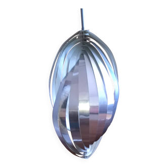 Suspension lustre spiral Henry Mathieu 1970 Space age helicoidal