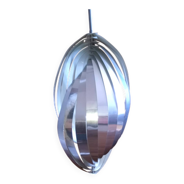 Suspension lustre spiral Henry Mathieu 1970 Space age helicoidale